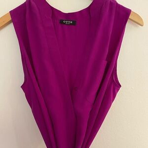 Otte NY silk pink dress great condition shirt dress style with bow belt